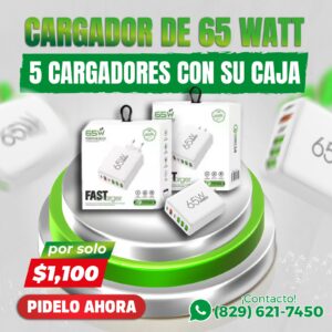 Cargadores de 65 W (5 Unidades) | AAA Ventas